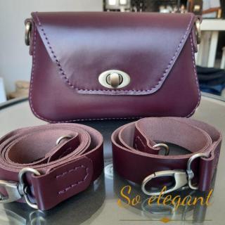 THE BURGUNDY MINI [fully handmade natural leather bag ]