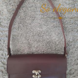 THE 90's BURGUNDY [ fully handmade natural leather bag]