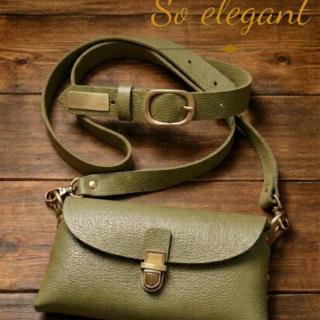THE OLIVE GREEN STATEMENT MINI [fully handmade natural leather]