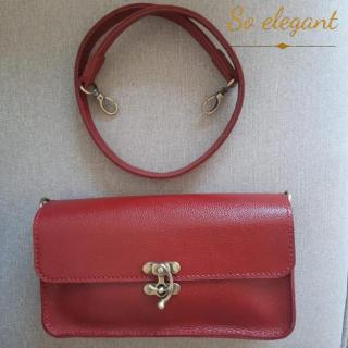 THE 90'S ROYAL RED [fully handmade natural leather bag ]