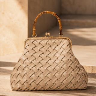 SMOCKED BAMBOO BAG