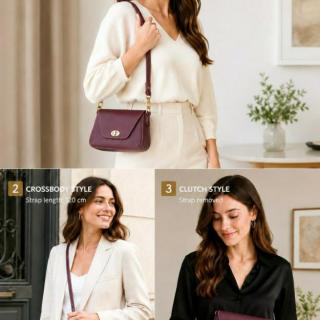The burgundy dual strap [fully handmade natural leather bag ]