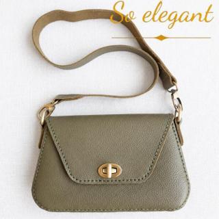 THE OLIVE GREEN MINI [ fully handmade natural leather bag ]