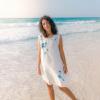 Floral White Linen Dress