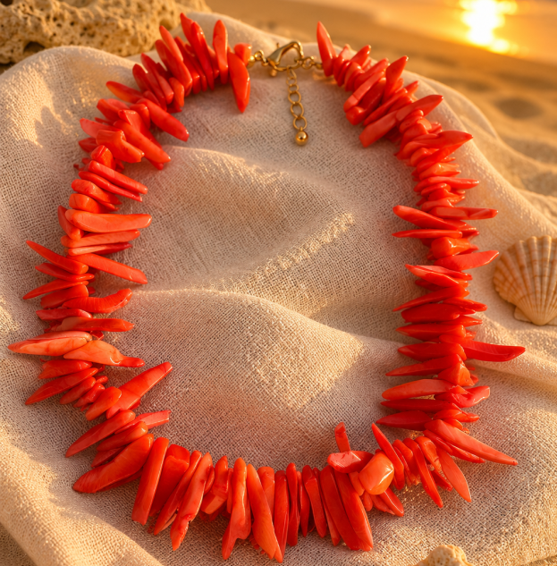 Natural coral necklace 1 Natural coral necklace