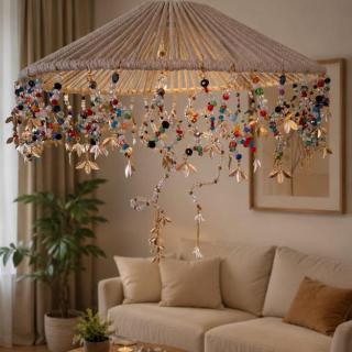 Bohemian Beaded Pendant Chandelier