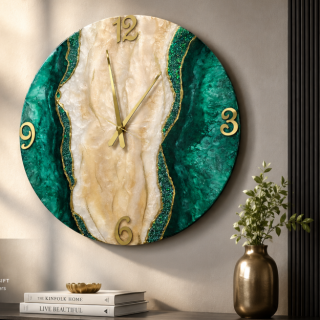 Green Agate Wall Oclock .. 60 cm