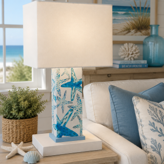 Blue star fish lamp