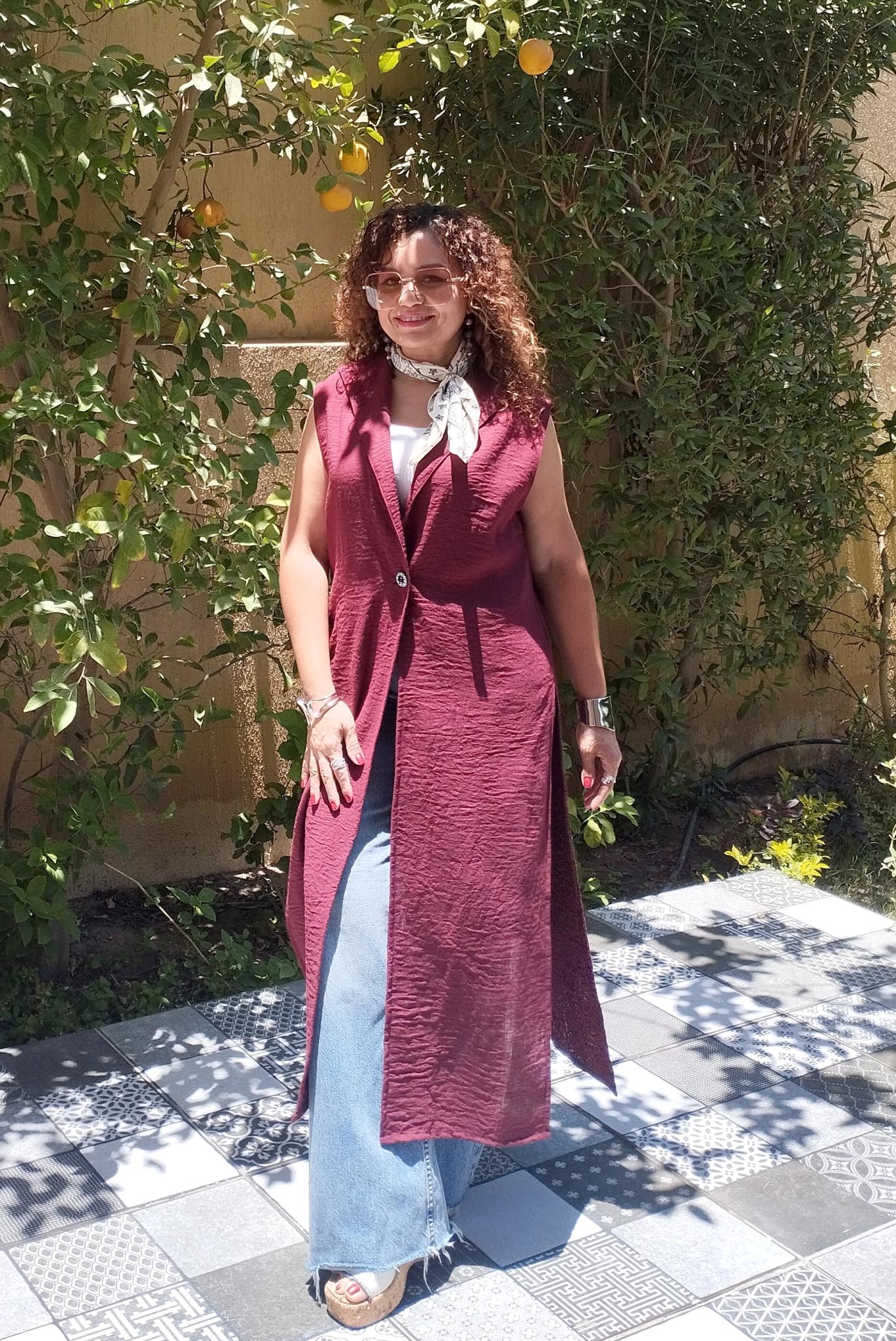 Linen Burgundy long vest opening sides with button 3 inbound2119969954124546880 scaled