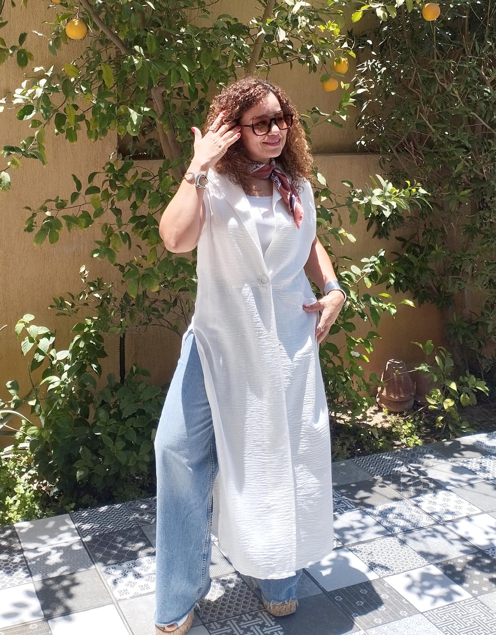 White Linen long vest with button opening sides 4 inbound2715678087498742947 scaled