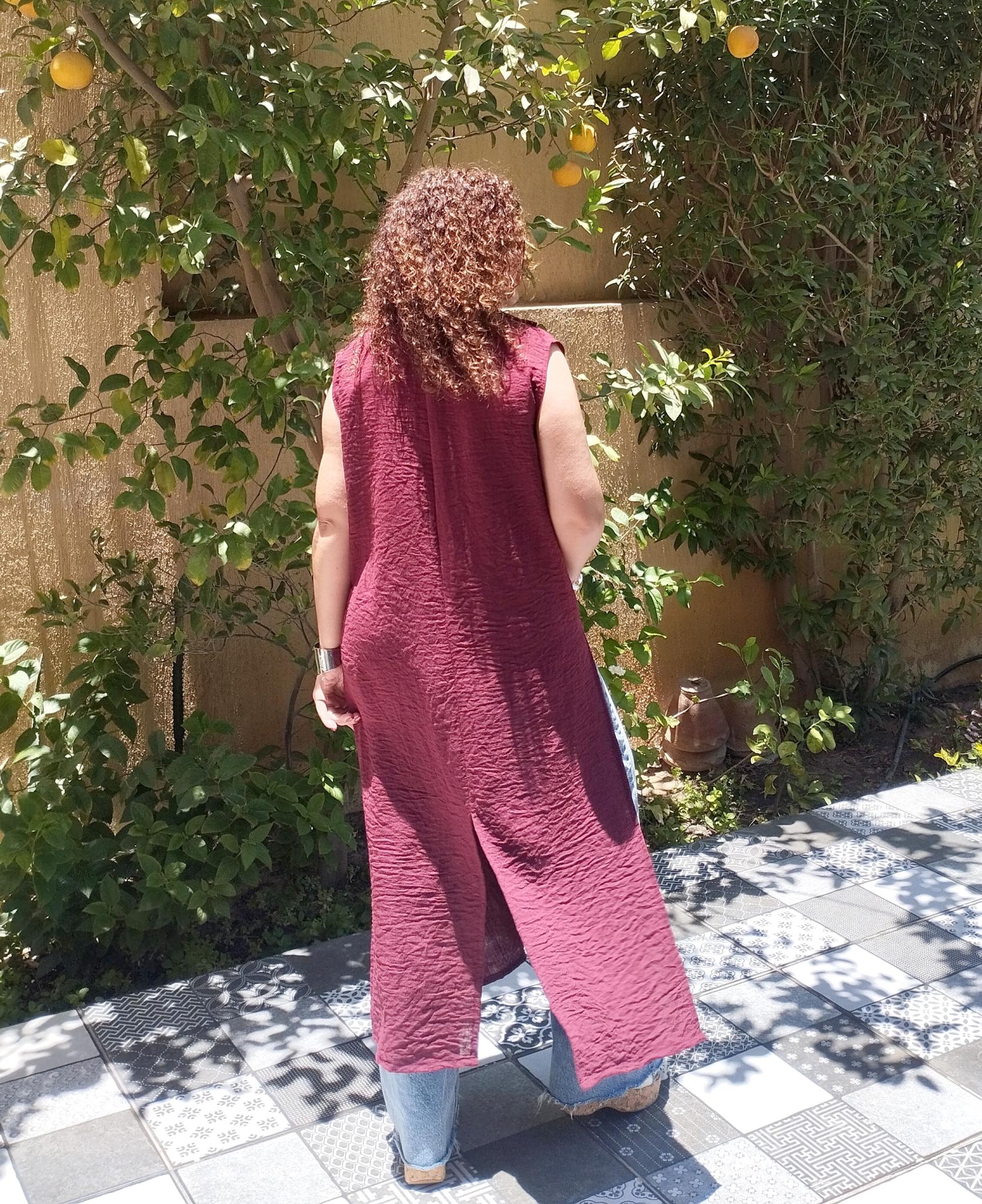 Linen Burgundy long vest opening sides with button 5 inbound4661856087261206421 scaled