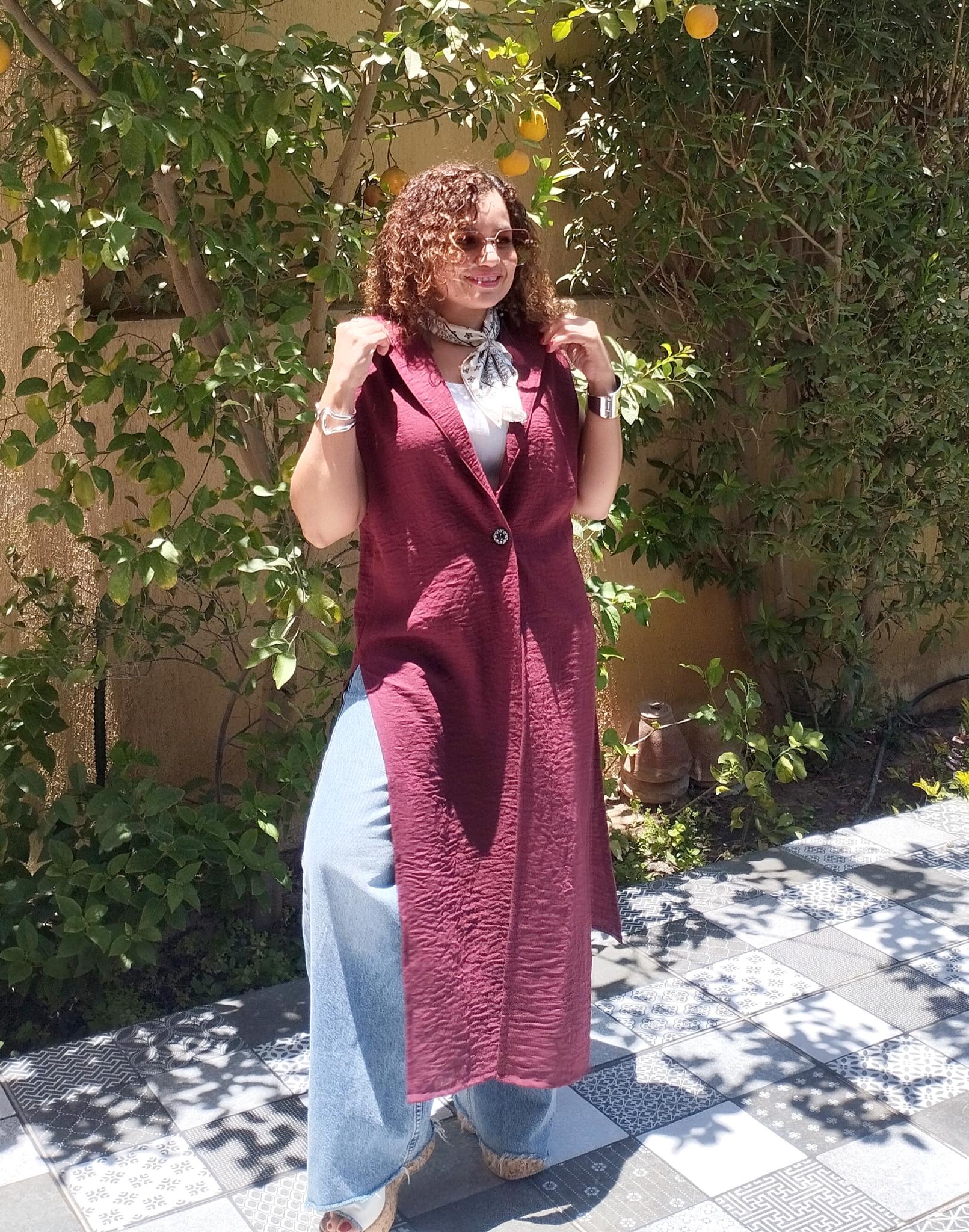 Linen Burgundy long vest opening sides with button 7 inbound7094619883024454566 scaled