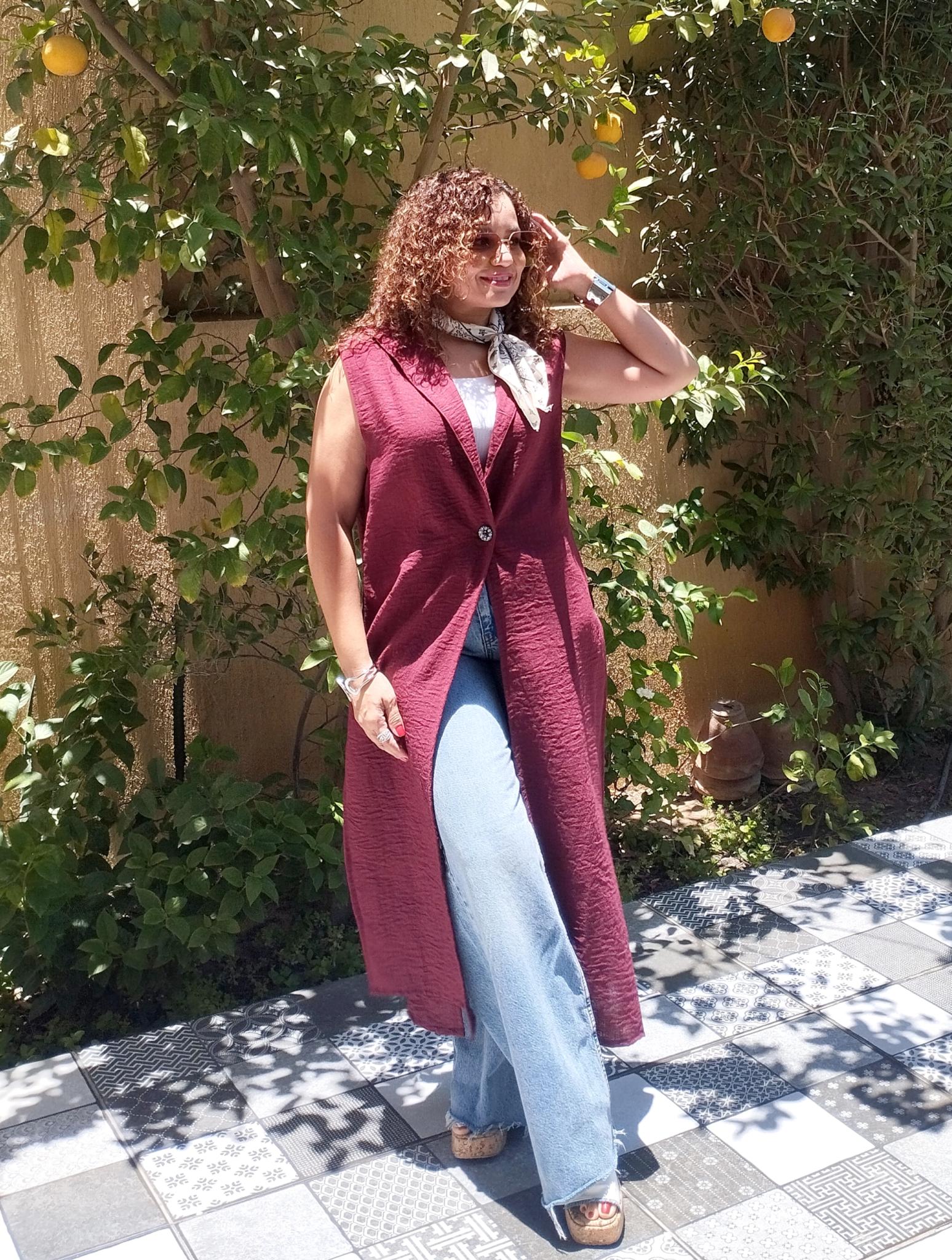 Linen Burgundy long vest opening sides with button 2 inbound8220976247877865353 scaled