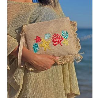 Burlap summer design pouch