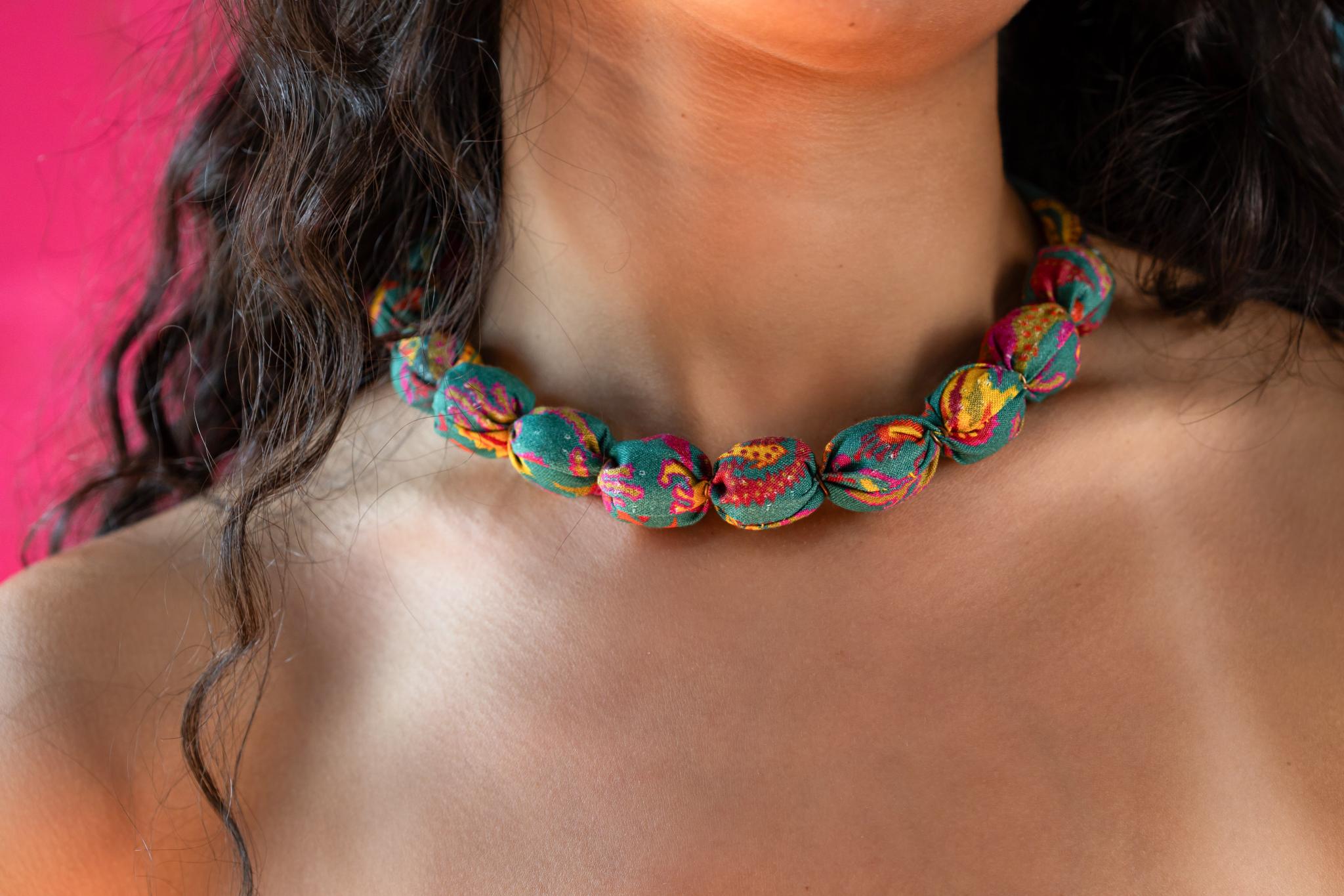 Ciel Fabric Beaded Necklace 2 0E8A6820 scaled