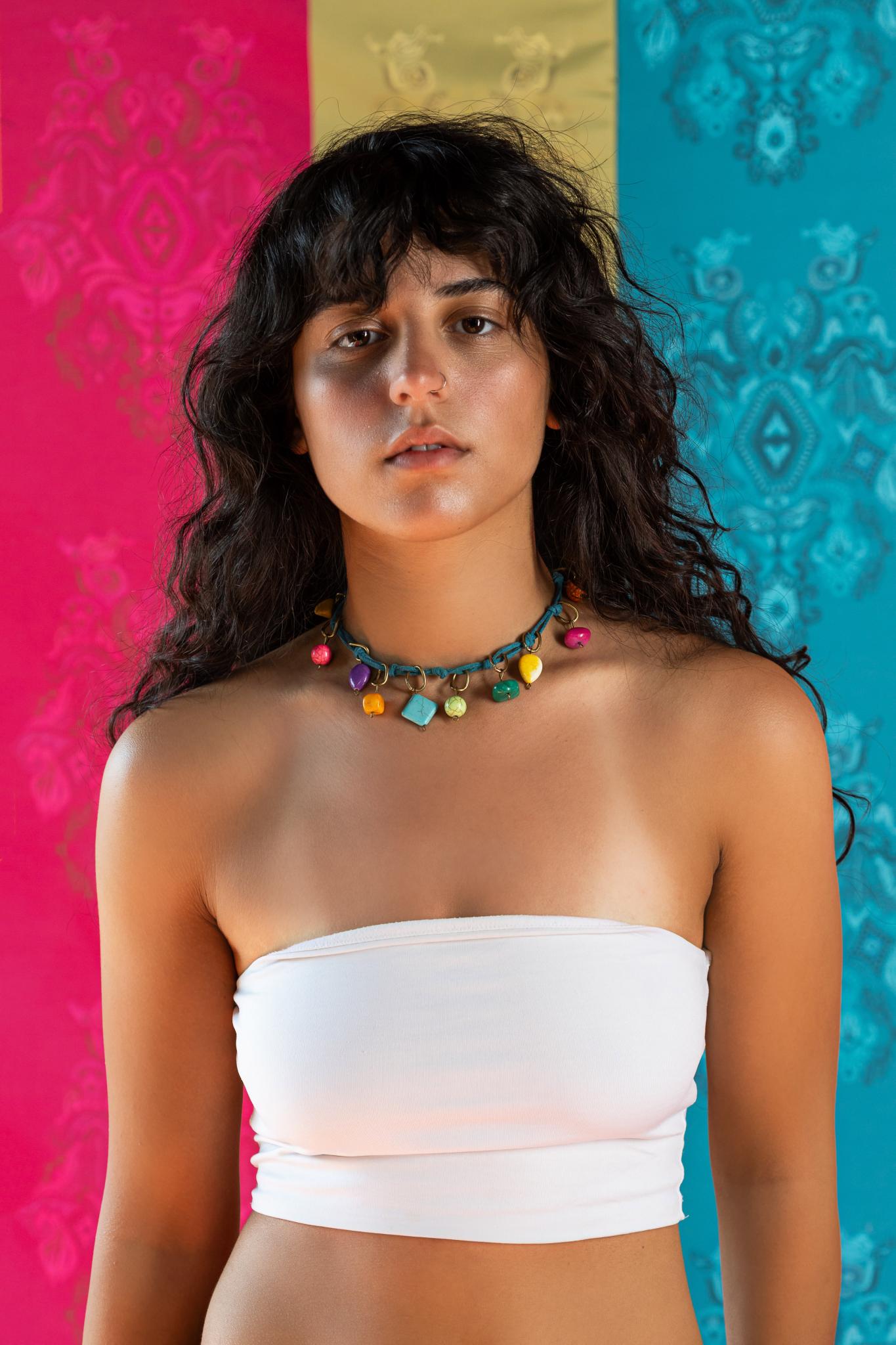 Turquoise Sandy Ocean Cord Necklace 3 0E8A6873 scaled