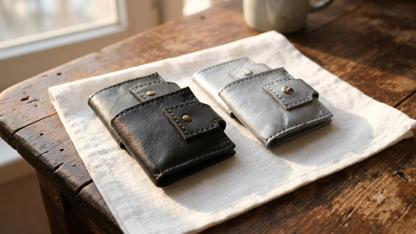 Women’s Genuine Leather Small Wallet — Minimal Handmade Wallet 1 Women’s Genuine Leather Small Wallet — Minimal Handmade Wallet