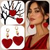 MessoCraft Red Heart Druzy Earrings