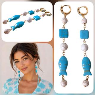 MessoCraft Turquoise Fish Earrings