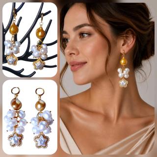 MessoCraft Pearl | Star Earrings