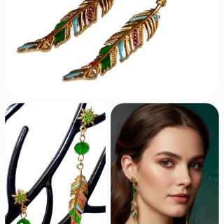 MessoCraft Green Leave Earrings
