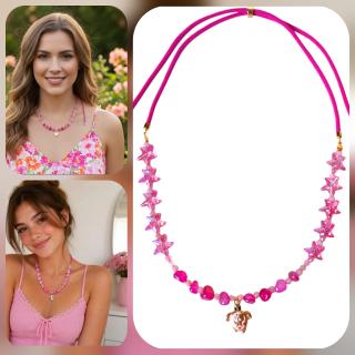 MessoCraft Fuschia/Turtle Necklace