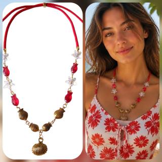 MessoCraft Red Fishes | Seashell Necklace