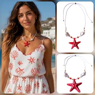MessoCraft Pearl | Red Star Necklace
