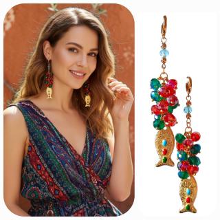 MessoCraft Blue|Red|Green Fish Earrings