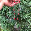 925 silver necklace with natural red coral