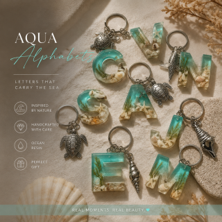 Aqua Alphabets - Initial Letter Resin Keychains