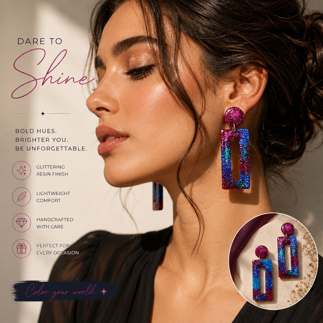 Starlight Fusion - Rectangle Drop Resin Earrings 2 ChatGPT Image Jul 22 2026 06 53 54 AM