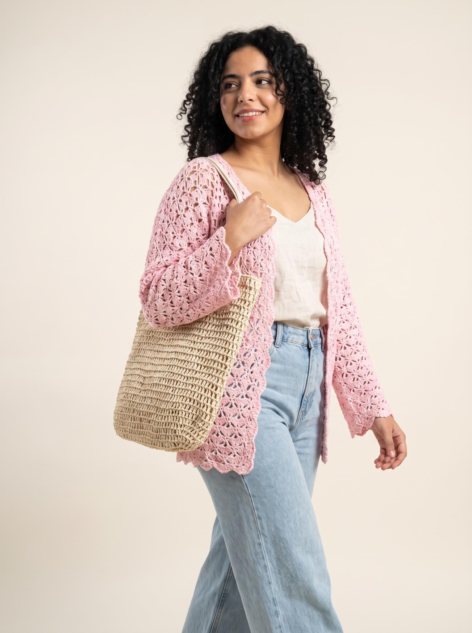 Raffia bag 2 Crochet cardigan studio photoshoot 2K 202607091835 scaled