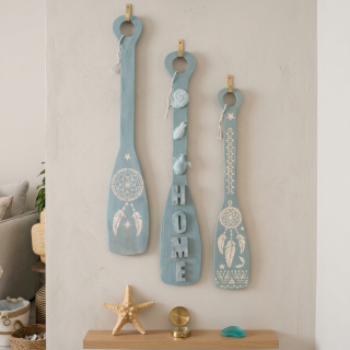 Set of 3 decorative wooden paddles