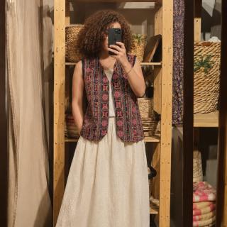 Sleeveless sirma linen vest
