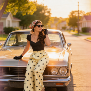 Polka dots yellow pants