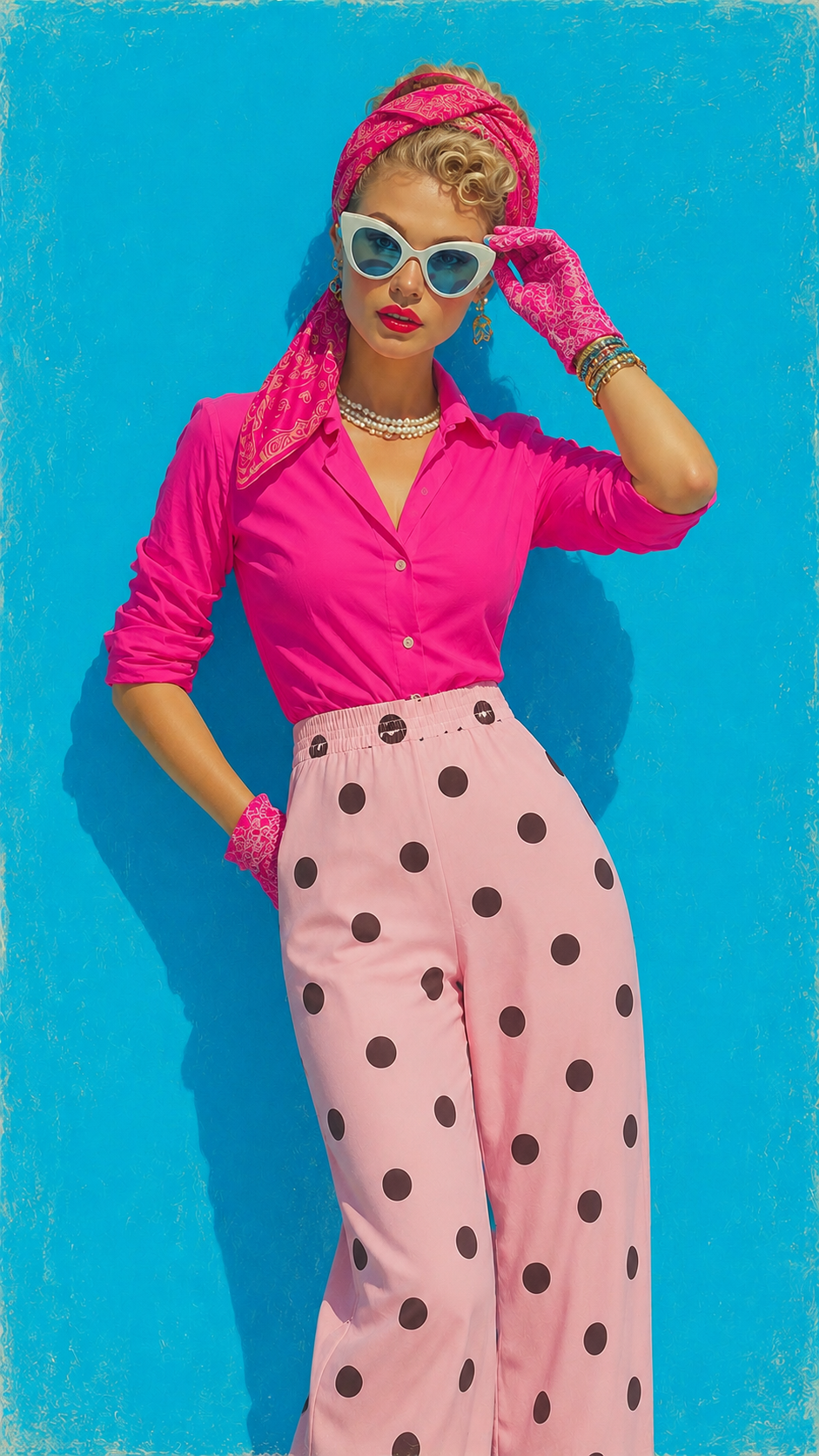 Polka dots pink pants 1 Polka dots pink pants