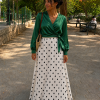 White skirt with black polka dots