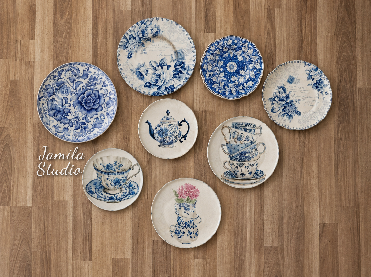 Blue tea cup (wall plates) 1 Blue tea cup (wall plates)