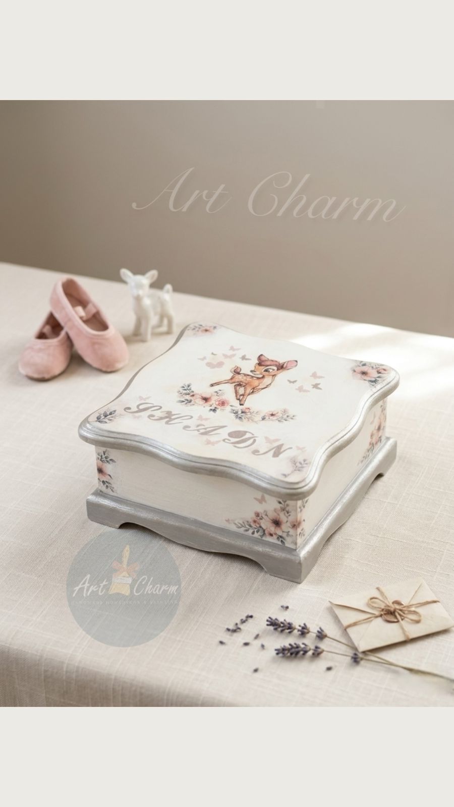 bambi disney decoupaged handmade personalized organizer 2 WhatsApp Image 2026 07 07 at 12.24.56 AM