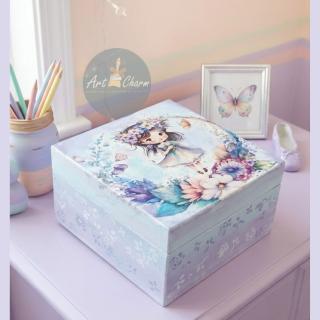 handmade cute little girl organizer in pastel colors