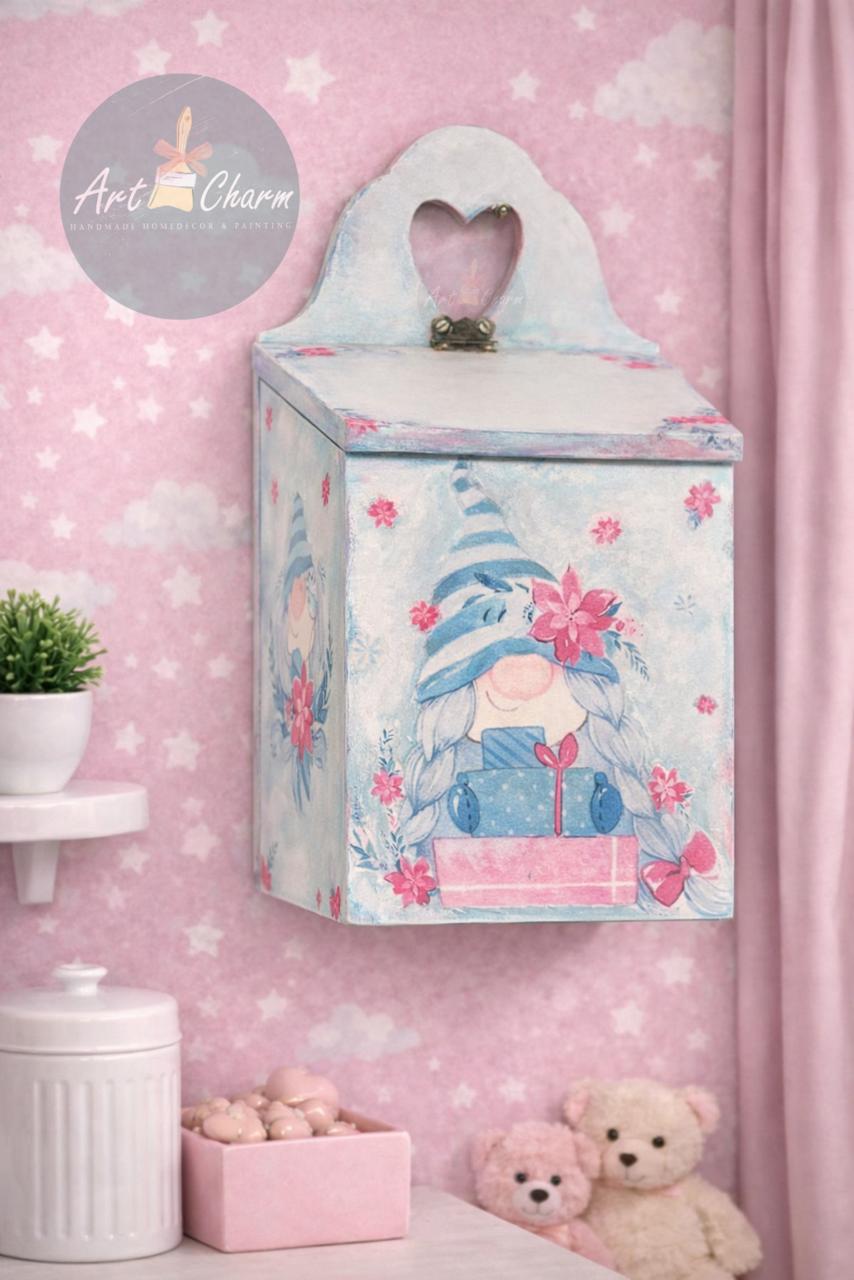 shabby chic gnomes hung kids organizer 2 handmade cute hung-organizer