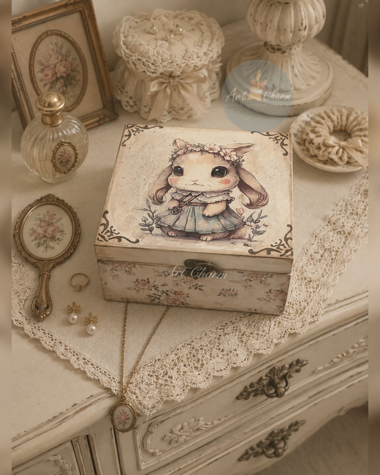 vintage bunny classic jewelry handmade box 3 WhatsApp Image 2026 07 08 PM