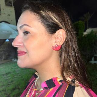 Handmade Daisy Fan Polymer Clay Earrings with Glitter – Summer Collection (Copy)