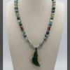 Agate & hematite necklace with agate chip pendant