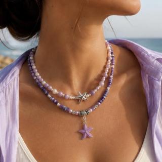 Starfish, lavender jade, purple jasper necklaces collection, sold individually