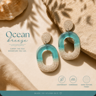 Ocean Breeze Resin Statement Earrings - Obround