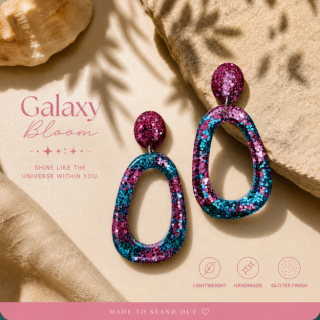 Galaxy Bloom Resin Earrings