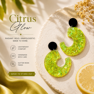 Citrus Glow Resin Statement Earrings