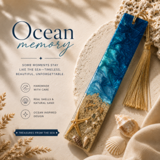 Ocean Memory Resin Bookmark